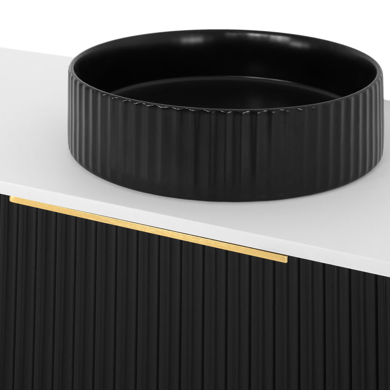 HORIK Set mobilier baie, mască lavoar, top lavoar, lavoar ceramic și oglindă