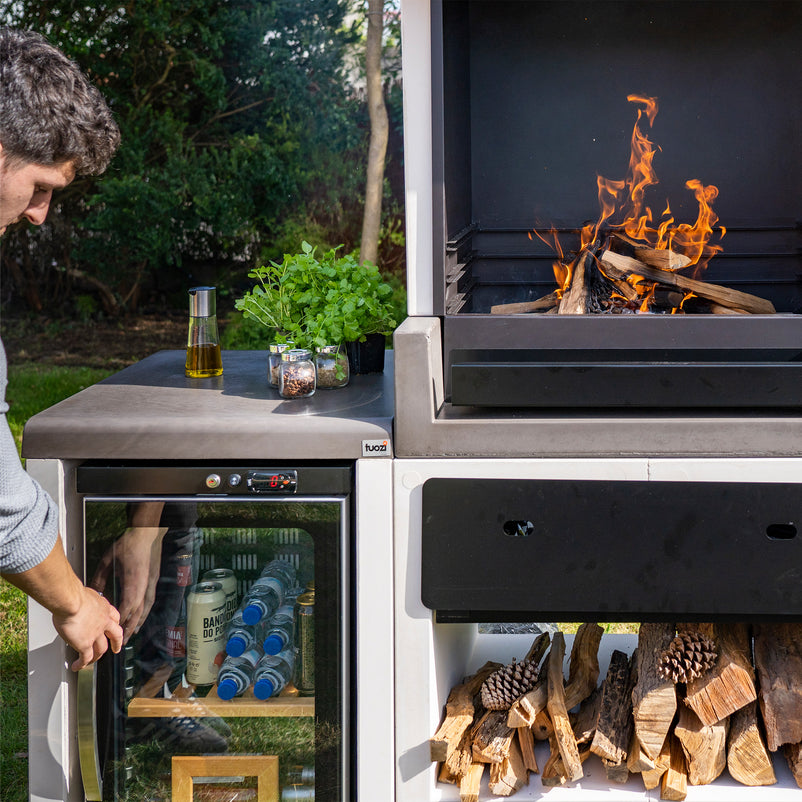 KITAWAY Corp grătar carbune/lemne cu coș fum