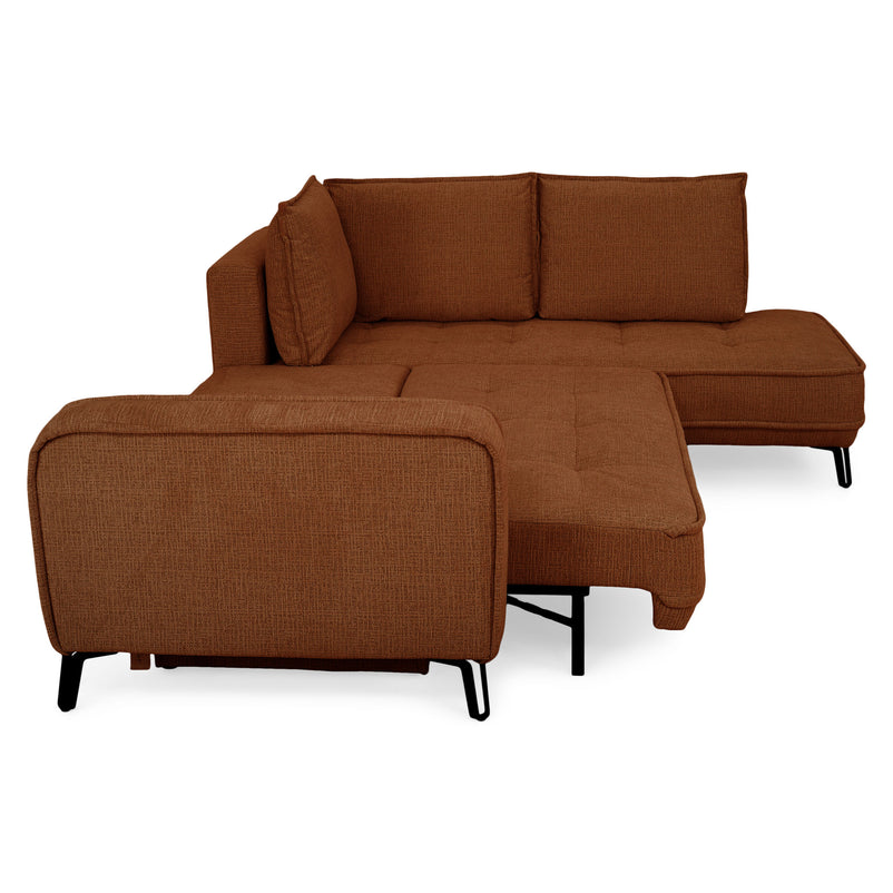 CHOLET Colțar extensibil, șezlong stânga/dreapta, ladă depozitare, stofă