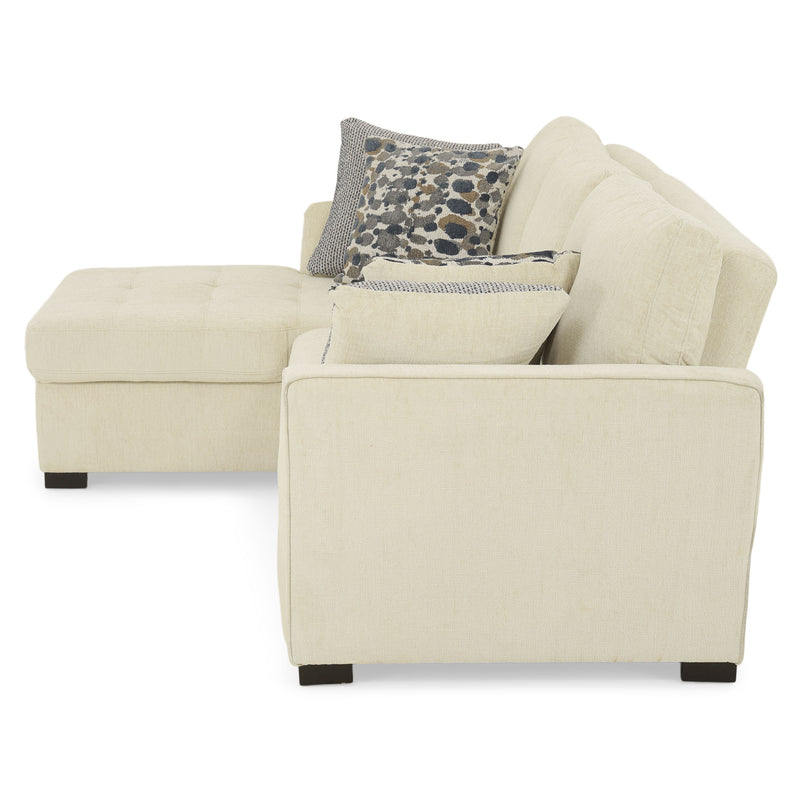 ASCOLI Colțar extensibil, șezlong stânga/dreapta, 4 perne decor incluse, stofă