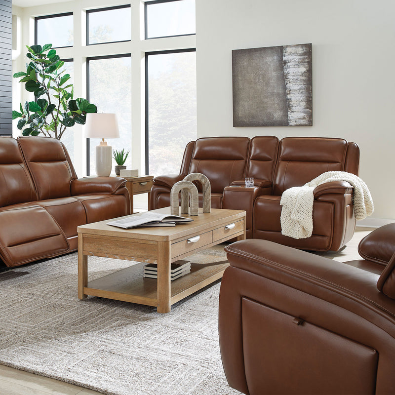 CRAWFORD Canapea 2 locuri, 2 reclinere electrice, consolă depozitare, piele