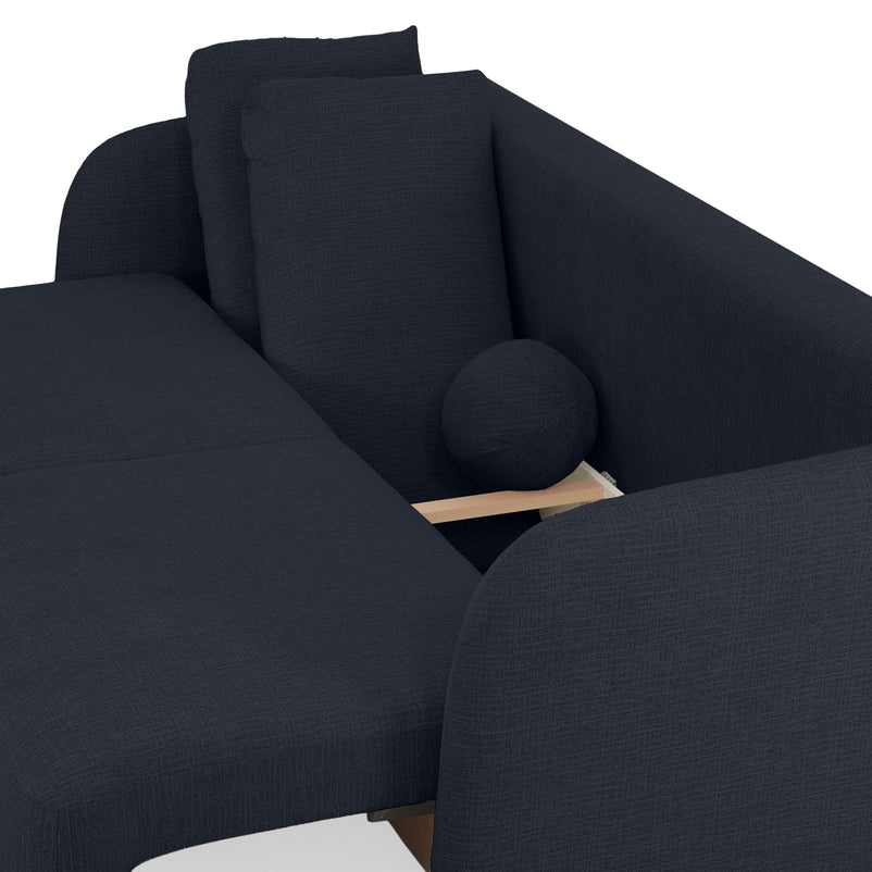 LUNEL Canapea extensibilă, 2 locuri, ladă depozitare, stofă