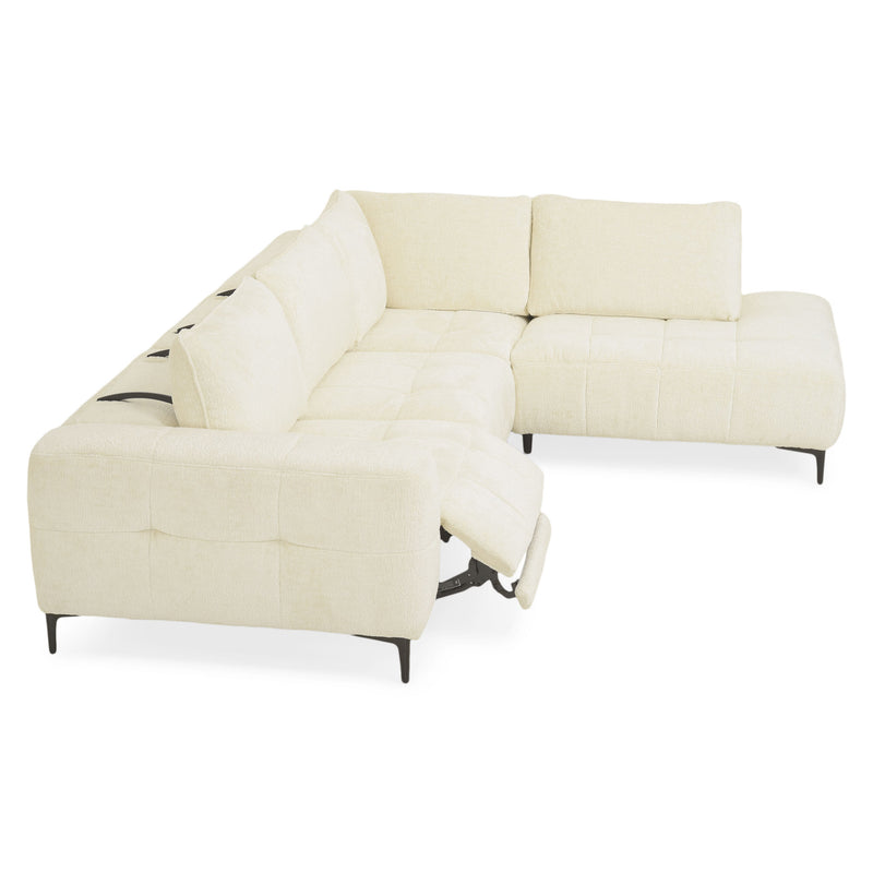 KARSTON Colțar cu șezlong stânga/dreapta, recliner electric, stofă