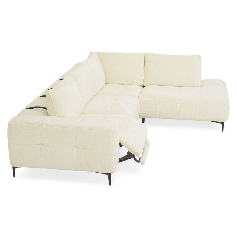 KARSTON Colțar cu șezlong stânga/dreapta, recliner electric, stofă