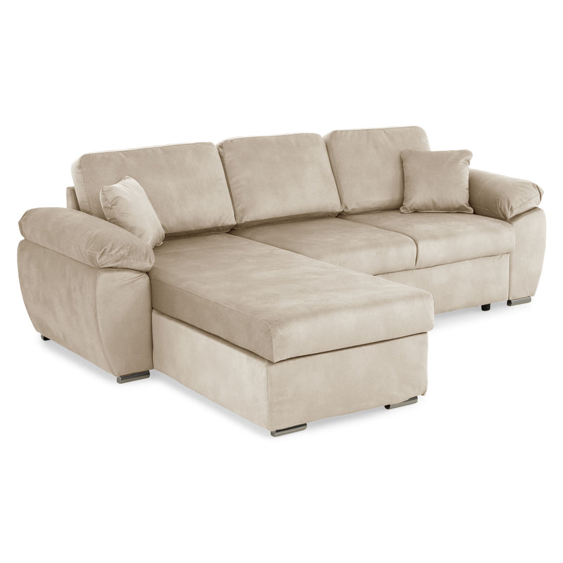 DRAGO Colțar extensibil, șezlong interschimbabil cu ladă depozitare, stofă