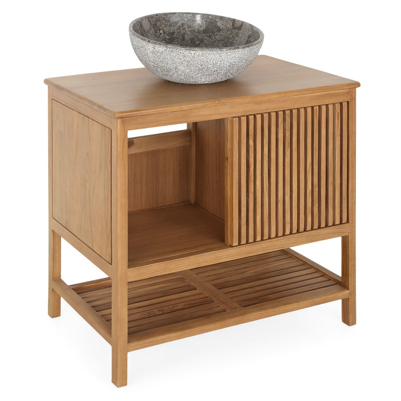 FUSION Set mobilier baie, mască lavoar și lavoar marmură