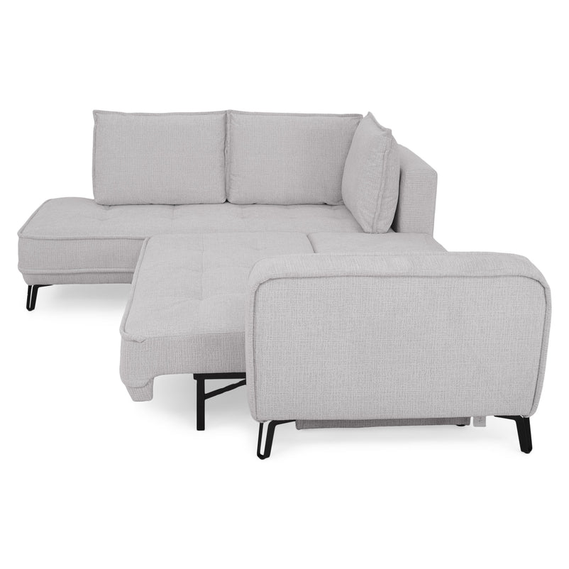 CHOLET Colțar extensibil, șezlong stânga/dreapta, ladă depozitare, stofă