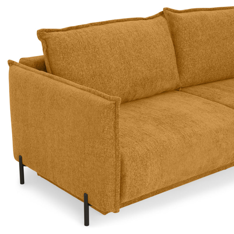 MOODY Canapea extensibilă, 3 locuri, ladă depozitare, stofă