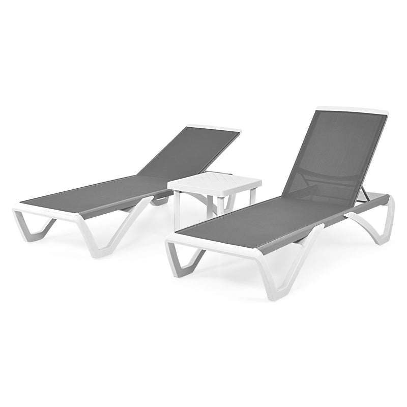 YATI Set mobilier terasă/grădină, 2 șezlonguri și măsuță