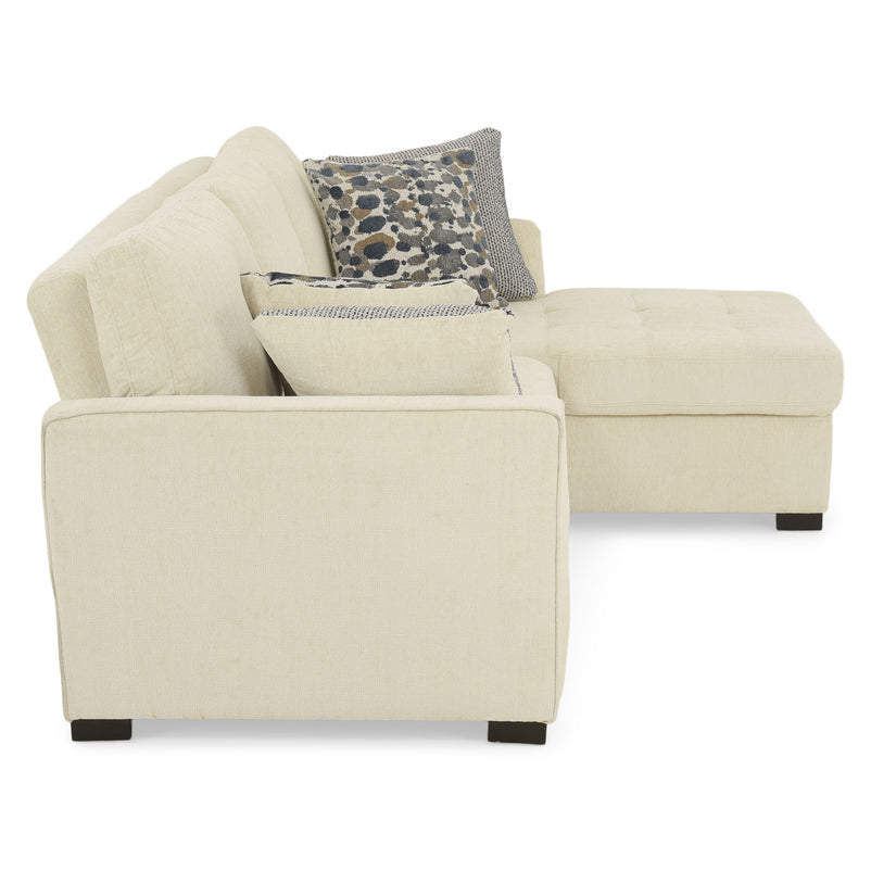 ASCOLI Colțar extensibil, șezlong stânga/dreapta, 4 perne decor incluse, stofă