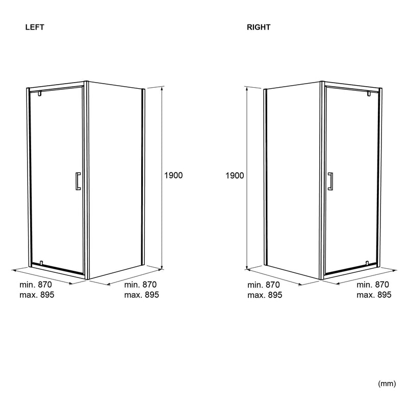 SUNRISE SQUARE Sistem duș 2 uși glisante sticlă 6mm