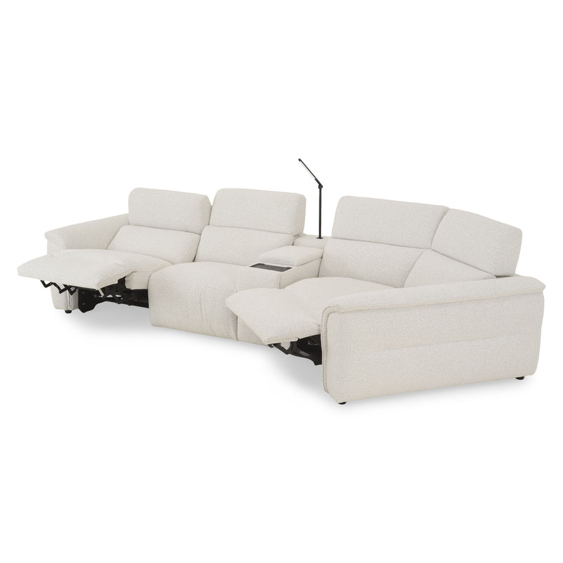 ADDISON Colțar, 2 reclinerele electrice, lampă, încărcare USB, stofă