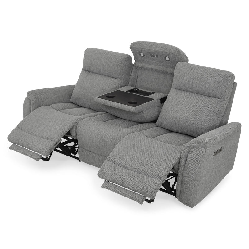 BARTON Canapea 3 locuri, 2 reclinere electrice, stofă