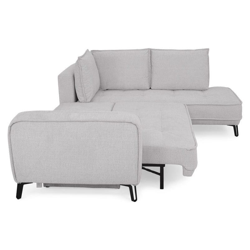 CHOLET Colțar extensibil, șezlong stânga/dreapta, ladă depozitare, stofă