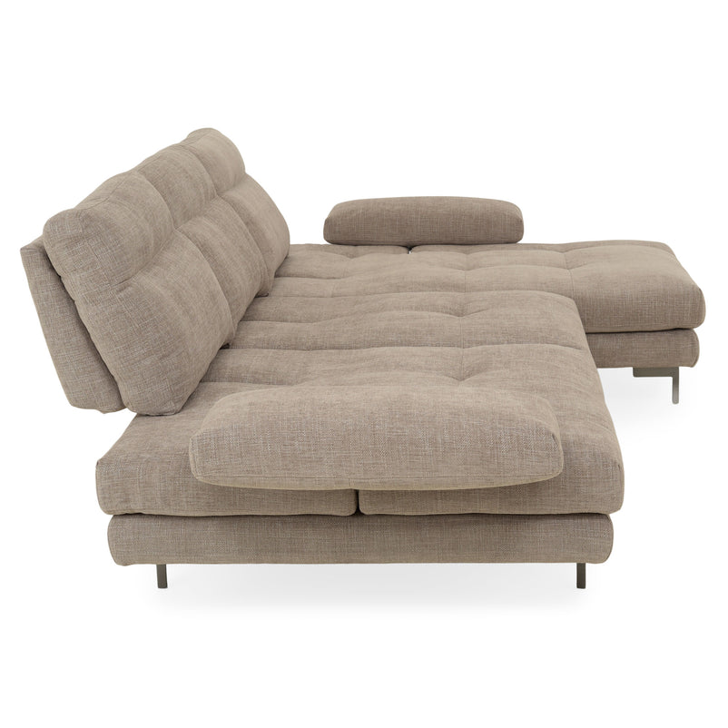 MISTERY Colțar șezlong stânga/dreapta cu mecanism manual spătar și brațe, stofă