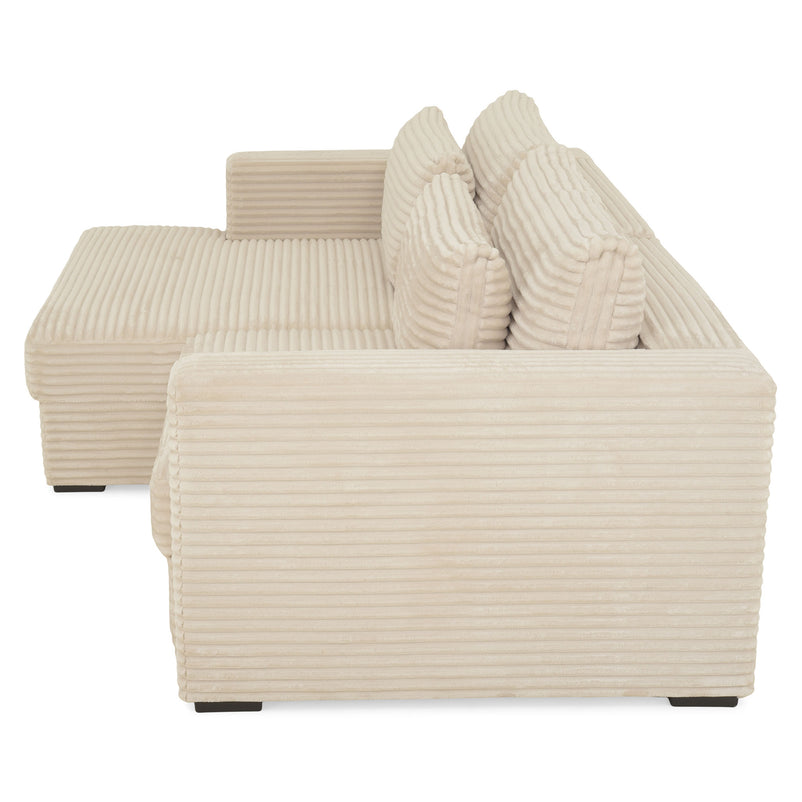 ERDING Colțar extensibil, șezlong stânga/dreapta și ladă depozitare, stofă