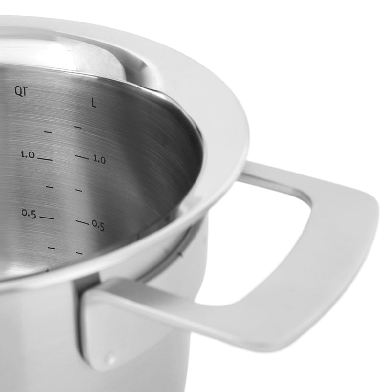 PHI Oală cu mânere și capac, inox, D.16cm