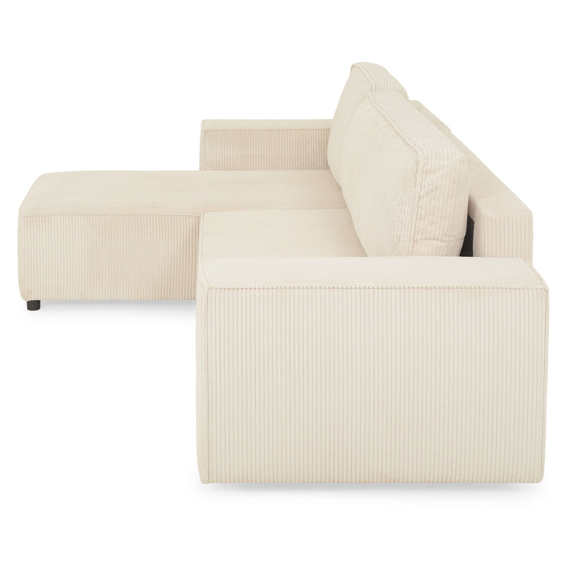 AINE Colțar extensibil, șezlong interschimbabil cu ladă depozitare, stofă