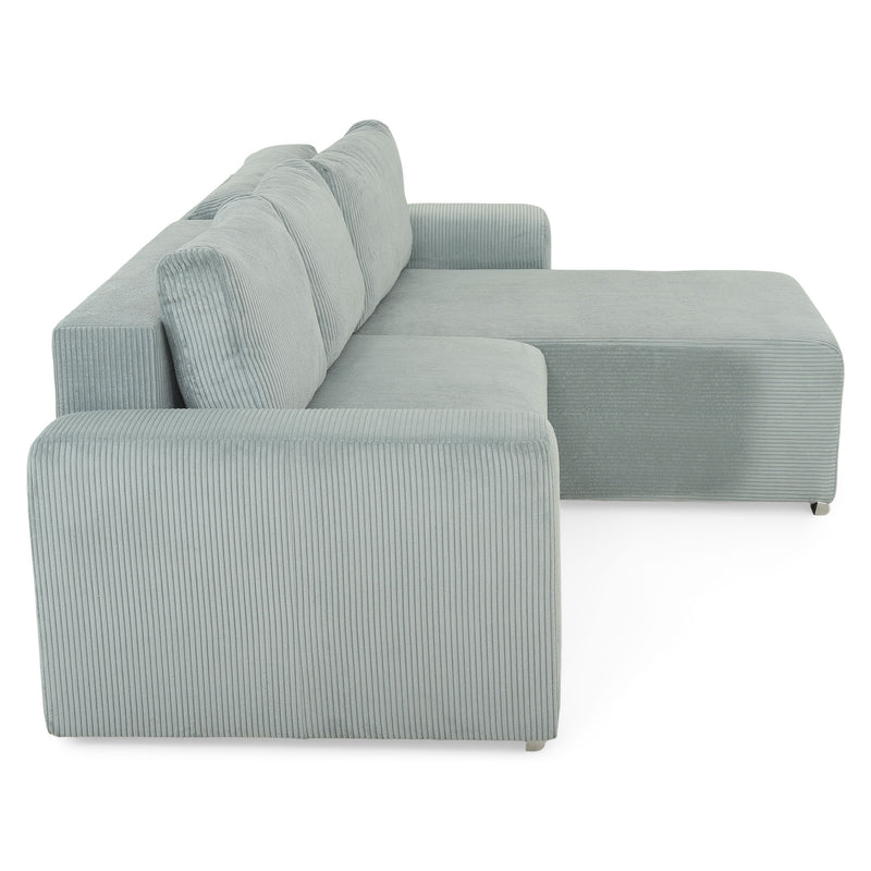 ONDINE Colțar extensibil, șezlong interschimbabil, ladă depozitare, stofă