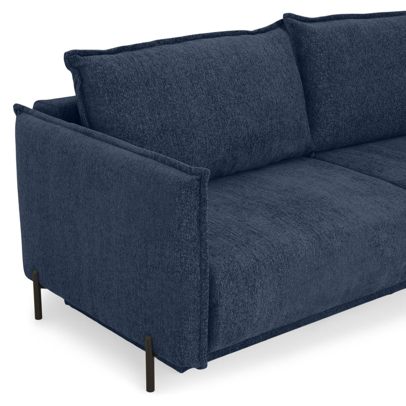 MOODY Canapea extensibilă, 3 locuri, ladă depozitare, stofă