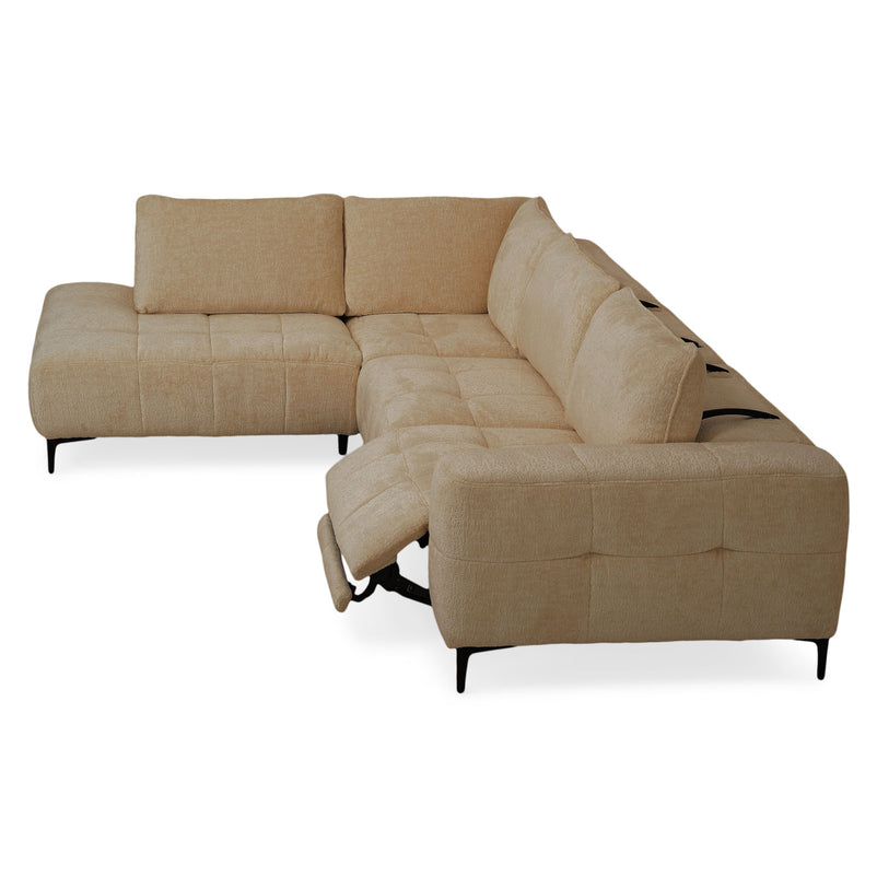 KARSTON Colțar cu șezlong stânga/dreapta, recliner electric, stofă