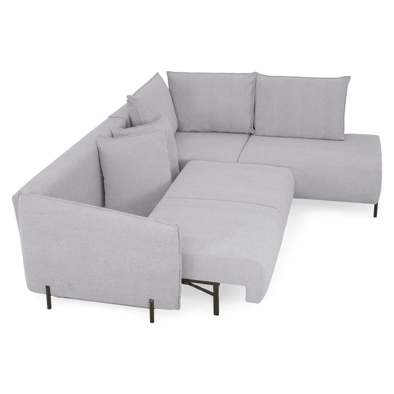 GRIGNY Colțar extensibil, șezlong stânga, ladă depozitare, stofă