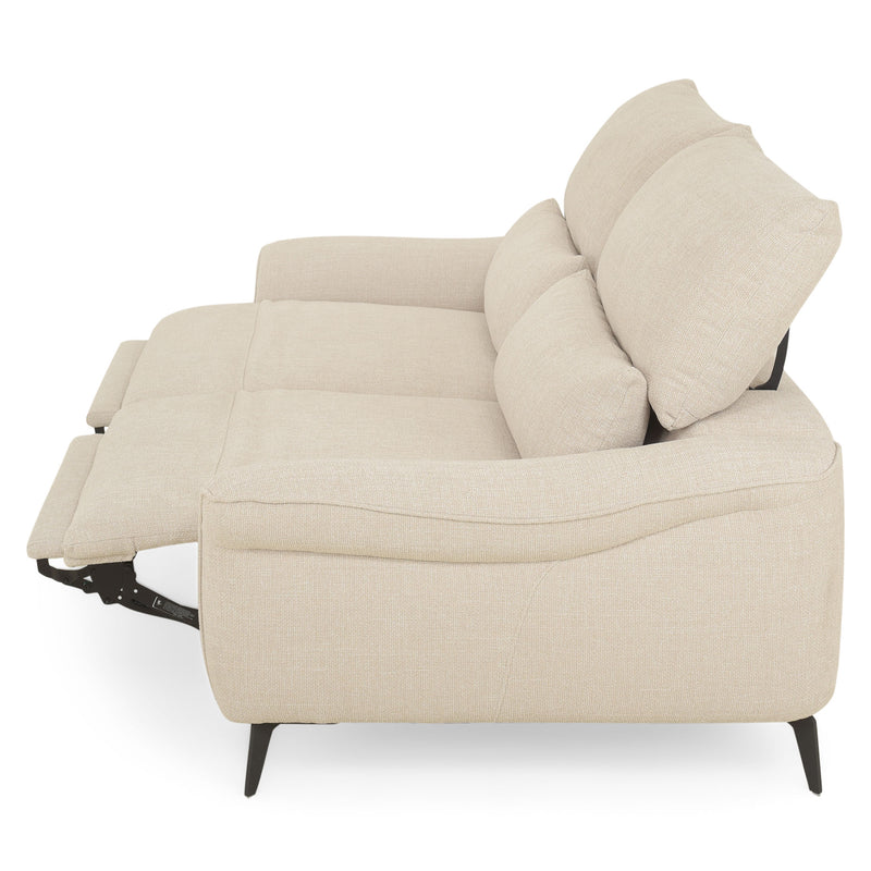 CARVER Canapea 3 locuri, 2 reclinere electrice și mecanism tetiere, stofă