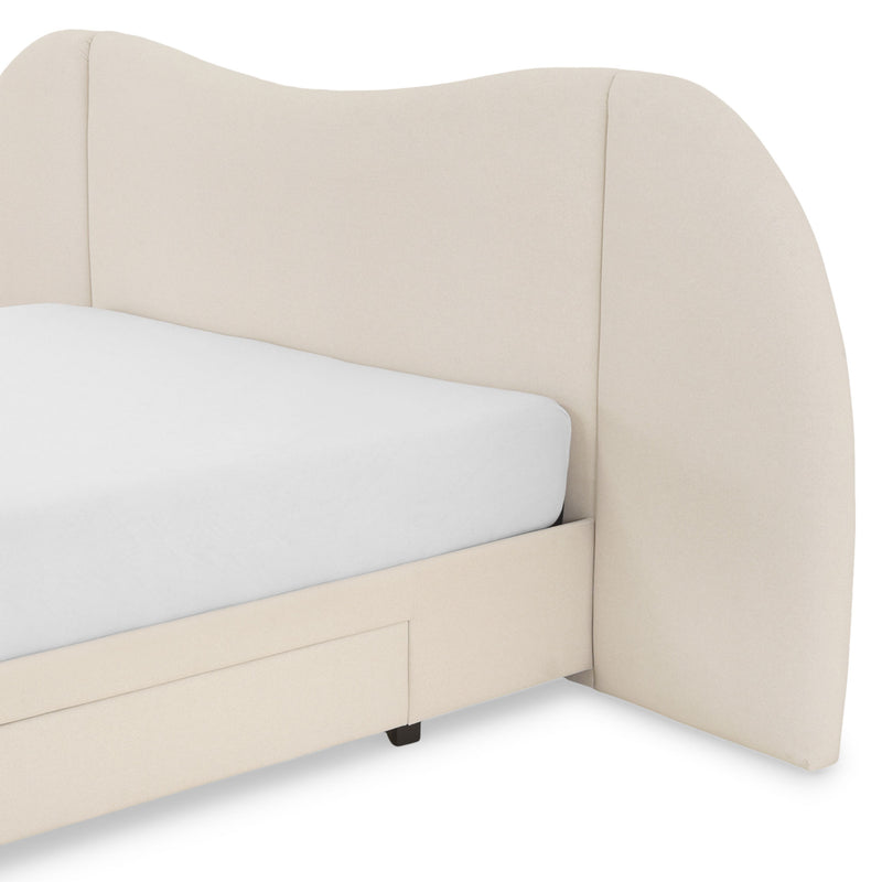 SOPHIE Pat tapițat, 160x200cm, somieră și sertare incluse