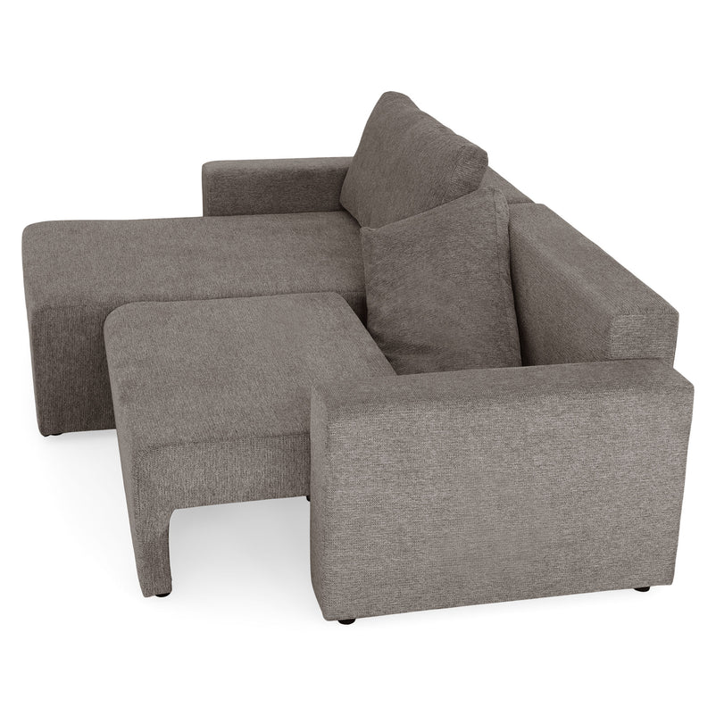 FRIDO Colțar extensibil, șezlong interschimbabil, ladă depozitare, stofă