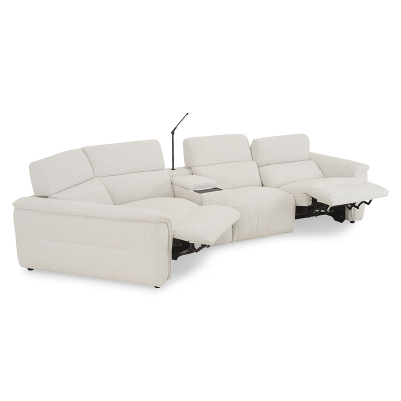 ADDISON Colțar, 2 reclinerele electrice, lampă, încărcare WIRELES și USB, stofă