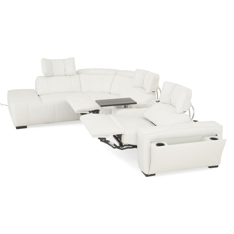 CINECITTA Colțar șezlong stânga/dreapta, 2 reclinere electrice, mecanism tetieră, USB, sistem sunet, piele