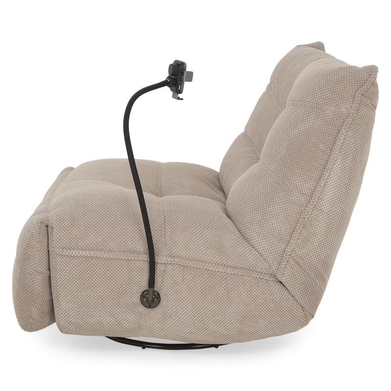 OPTIMUS Fotoliu rotativ, recliner electric, USB, suport telefon, stofă