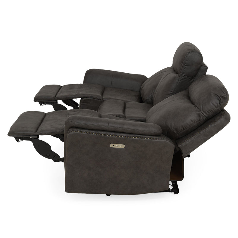 CROWSON Canapea 3 locuri, reclinere electrice, stofă