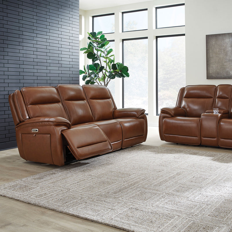 CRAWFORD Canapea 3 locuri, 2 reclinere electrice, piele