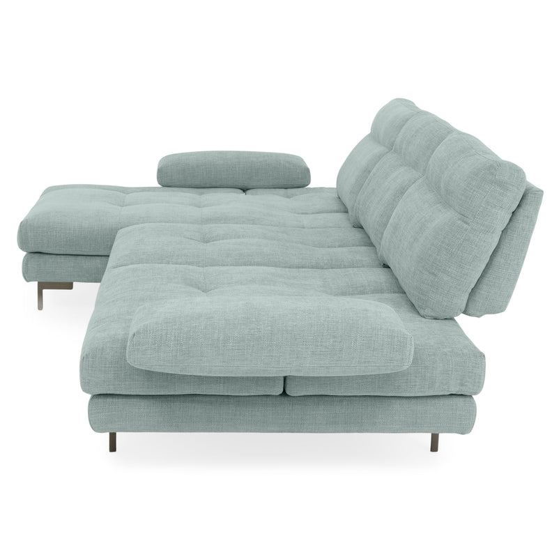 MISTERY Colțar șezlong stânga/dreapta cu mecanism manual spătar și brațe, stofă