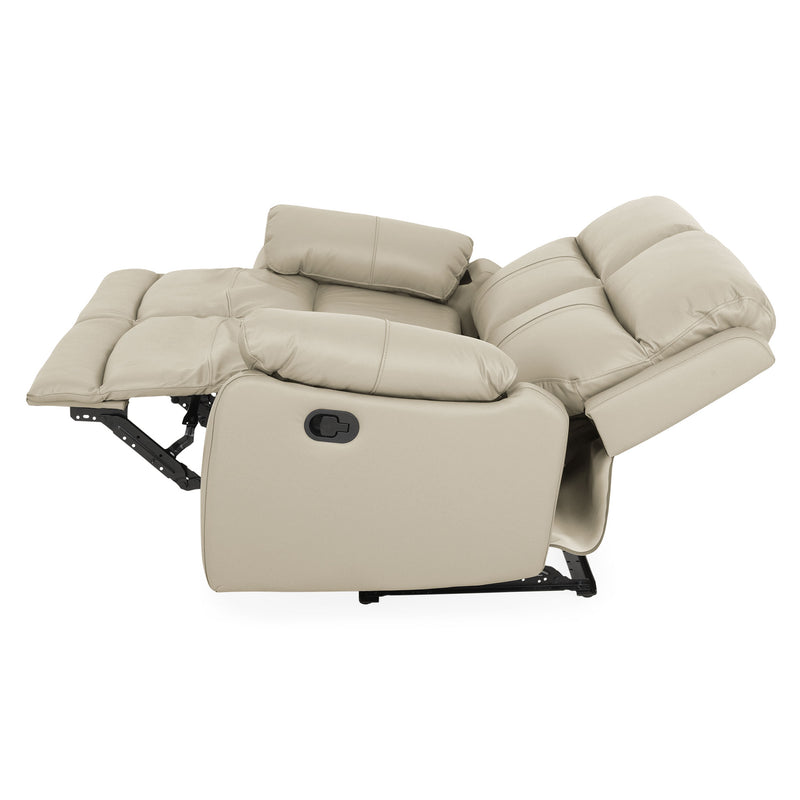 HUDSON Canapea 2 locuri, 2 reclinere manuale, piele naturală