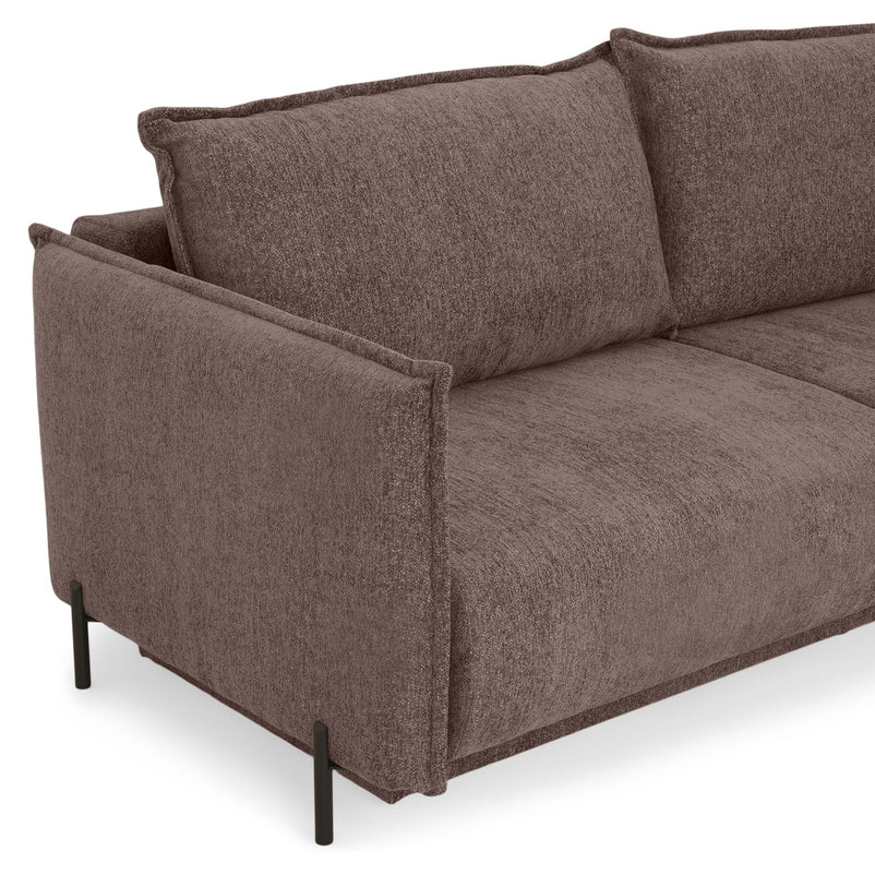 MOODY Canapea extensibilă, 3 locuri, ladă depozitare, stofă