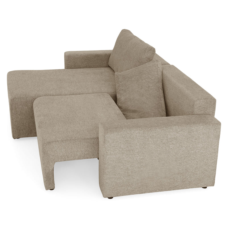 FRIDO Colțar extensibil, șezlong interschimbabil, ladă depozitare, stofă