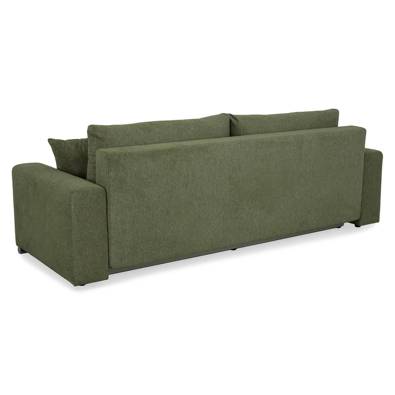 ANTONY Canapea extensibilă, 3 locuri, ladă depozitare, stofă