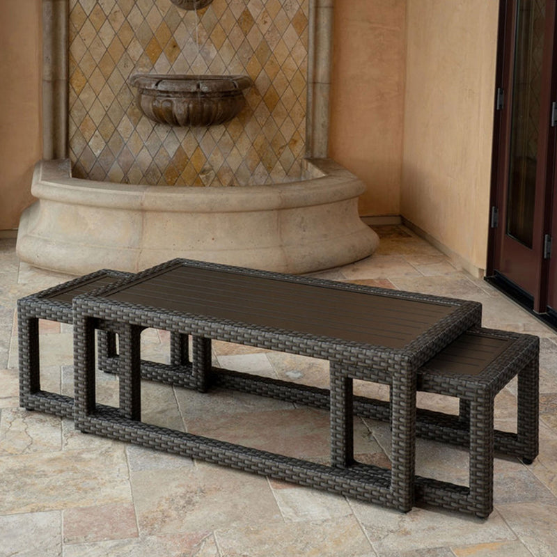 SIDNEY Set mobilier terasă/grădină, 2 fotolii recliner, canapea și 3 măsuțe