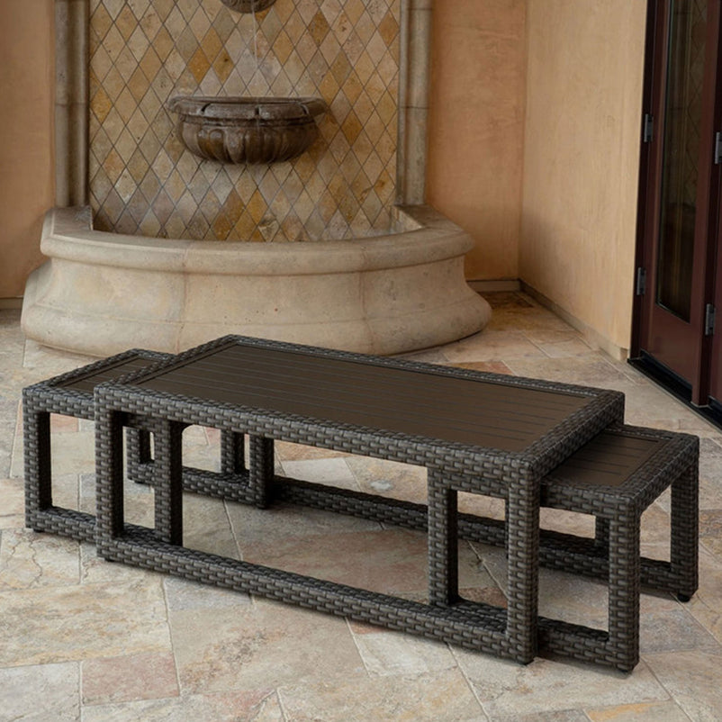 SIDNEY Set mobilier terasă/grădină, 2 fotolii recliner, canapea și 3 măsuțe