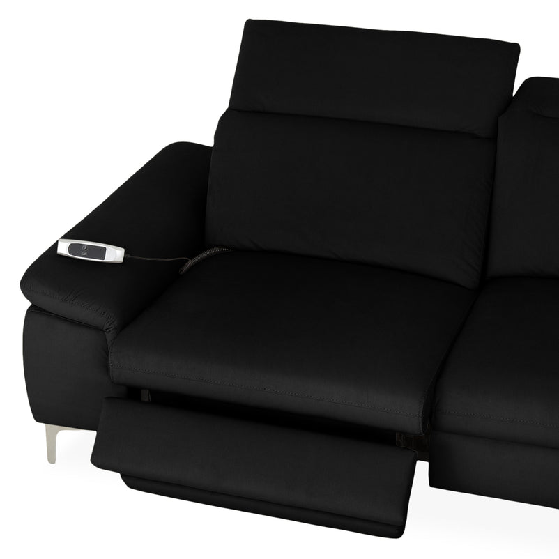 SOUND Colțar șezlong stânga/dreapta, 1 recliner electric și mecanism tetiere, stofă