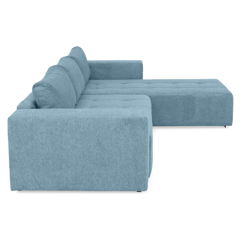 LUCY Colțar extensibil, șezlong interschimbabil, ladă depozitare,  stofă