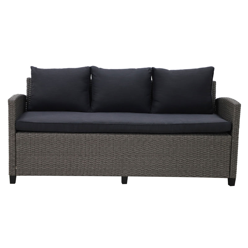 BAXTER Set mobilier terasă/grădină, 2 fotolii, canapea 3 locuri, 2 taburete și măsuță