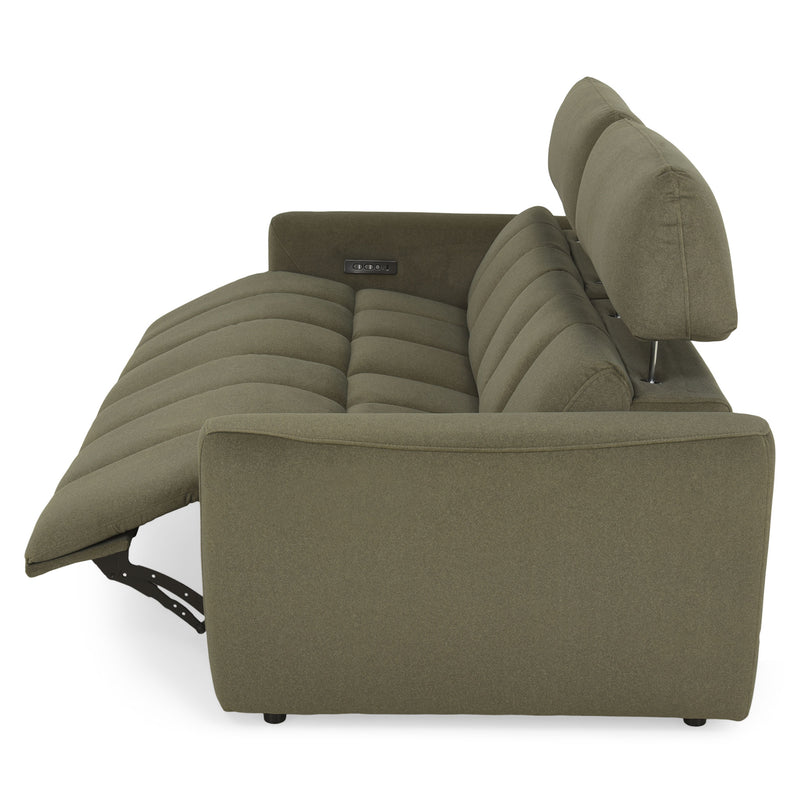 WISNER Canapea 3 locuri, 2 reclinere electrice, mecanism electric tetiere, stofă