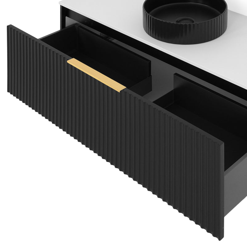 HORIK Set mobilier baie, mască lavoar, top lavoar, lavoar ceramic și oglindă