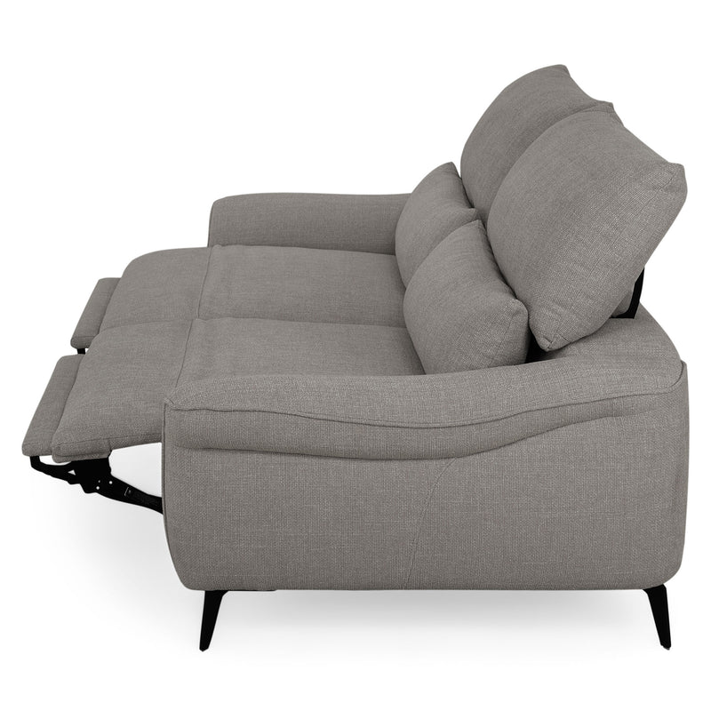 CARVER Canapea 3 locuri, 2 reclinere electrice și mecanism tetiere, stofă