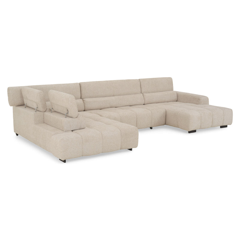 FILLIPA Ansamblu colțar extensibil, șezlong stânga/dreapta, stofă