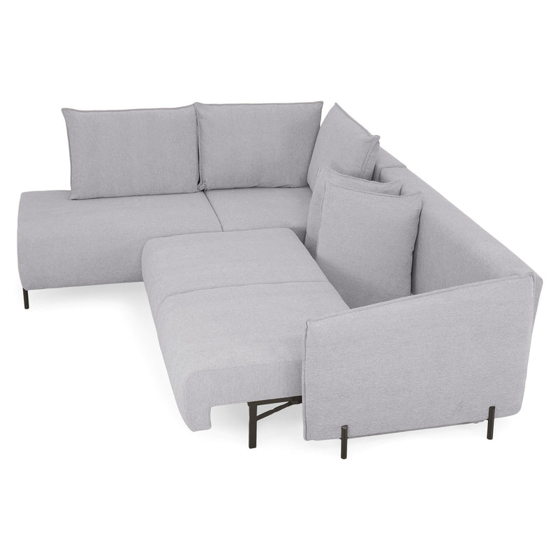 GRIGNY Colțar extensibil, șezlong stânga, ladă depozitare, stofă