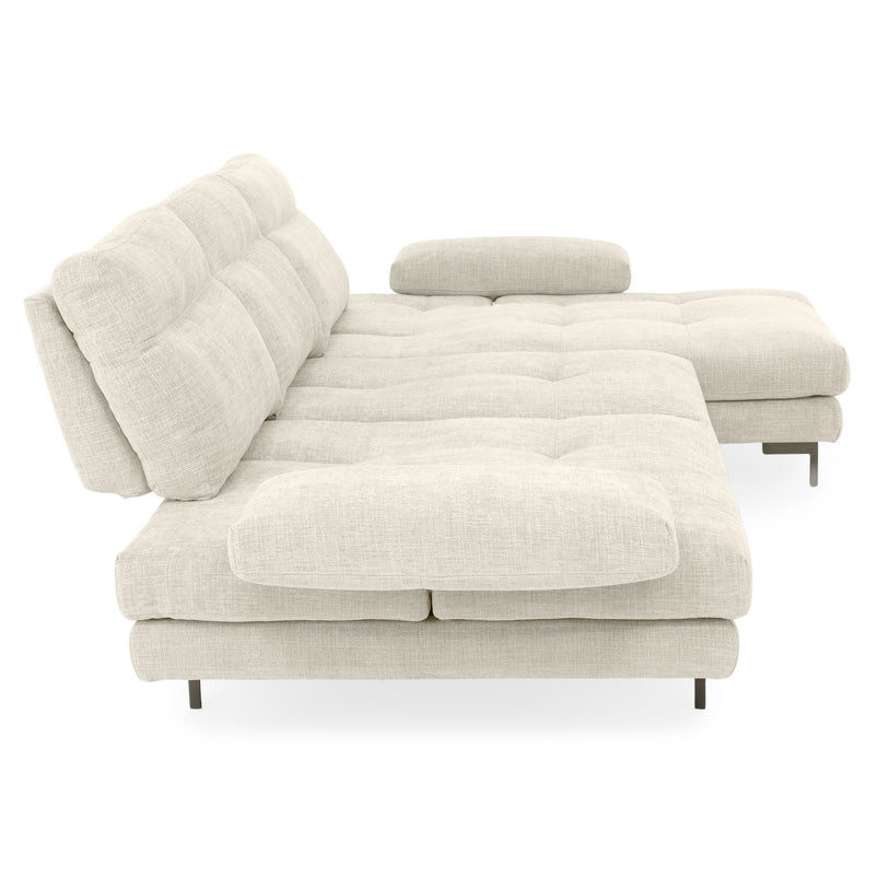 MISTERY Colțar șezlong stânga/dreapta cu mecanism manual spătar și brațe, stofă